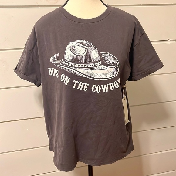 Miss Me Tops - Dibs on the Cowboy Graphic Tee